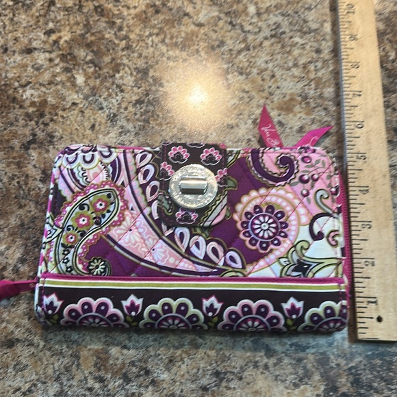 Vera Bradley Pink and Purple Quilted Wallet - Picture 3 of 6